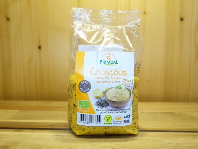 Couscous maïs, riz et chia parfumé au citron